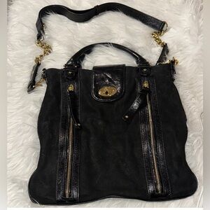 Sabina New York Black Leather Tote Bag